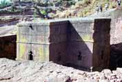 Kamenn chrm sv. Ji. Lalibela. Sever,  Etiopie.