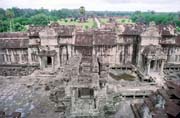 Pohled na chrm Angkor Wat. Oblast chrm Angkor Wat. Kamboda.