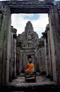 Bayon - chrm smjcch se tv. Oblast chrm Angkor Wat. Kamboda.