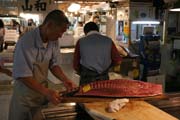 Ryb trh Tsukiji, Tokio. Japonsko.